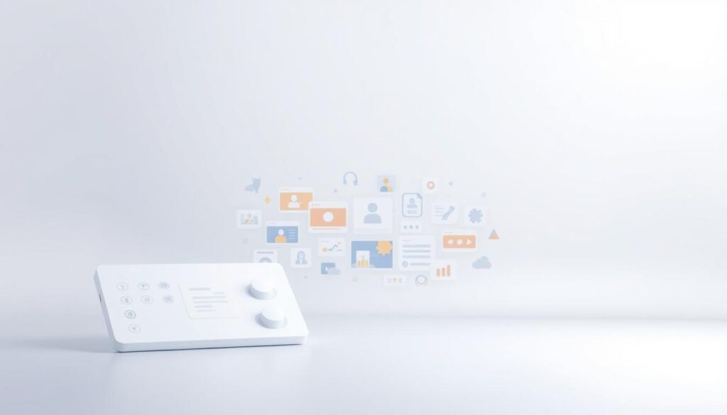 A serene, minimalist digital illustration showcasing the key criteria for selecting the ideal virtual learning platform. In the foreground, a clean, neutral-toned geometric interface with intuitive controls and a sleek, user-friendly design. The middle ground features a diverse array of learning resources - video lectures, interactive simulations, collaboration tools - all seamlessly integrated. In the background, a calming gradient backdrop suggests the flexibility and accessibility of the virtual environment. Soft, ambient lighting creates a sense of tranquility, while a subtle depth of field draws the viewer's focus to the core functionality. The overall aesthetic conveys a balance of technology, pedagogy, and user experience - the essential considerations for choosing the right virtual learning solution.